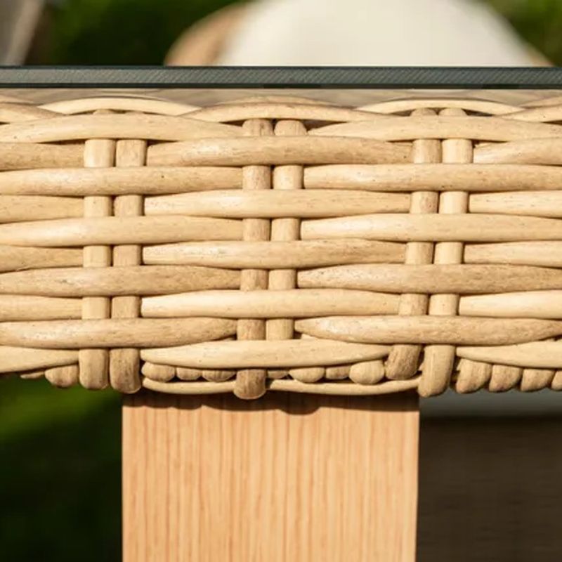 Mesa de Jardín Rectangular Medena de Aluminio y Ratán de 200 x 100 x 74 cm