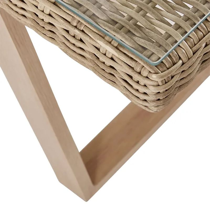 Mesa de Jardín Rectangular Medena de Aluminio y Ratán de 200 x 100 x 74 cm