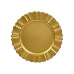 Plato Base de 33 cm con Diseño Ondulado Color Dorado