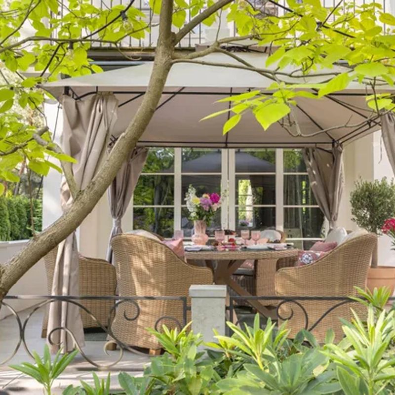 Set de 2 Sillones de Jardín Medena de Aluminio Color Beige