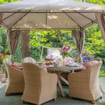 Set de 2 Sillones de Jardín Medena de Aluminio Color Beige