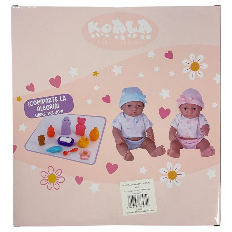 Muñeca Bebé con Accesorios 12 Plg Color Azul