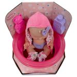Muñeca Bebé con Set de Baño 13 Plg Color Morada