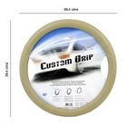 Cubre Volante para Auto Custom Grip de Cuero Sintético Beige de 39 cm