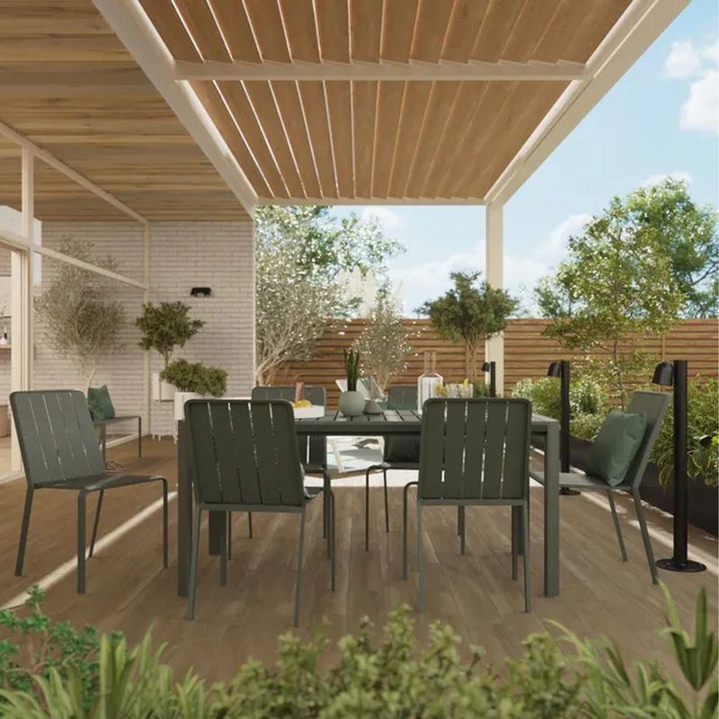 Silla de Jardín Idaho sin Brazos de Aluminio Color Gris