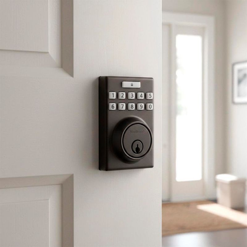 Cerrojo Electrónico Digital con Llave para Puerta de Entrada y Dormitorio Color Negro