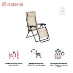 Silla de Jardín Gravedad Cero II de 87 x 110 x 66 cm Color Beige