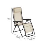 Silla de Jardín Gravedad Cero II de 87 x 110 x 66 cm Color Beige