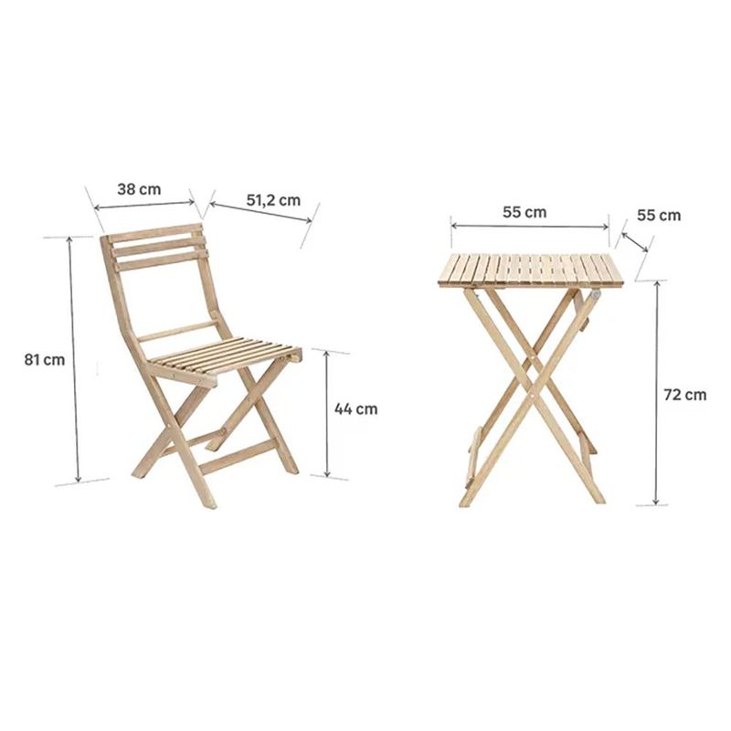 Set de Muebles de Balcón Origami para 2 Personas Color Beige