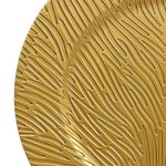 Plato Base de 33 cm con Diseño Lineal Texturizado Color Dorado