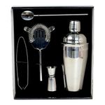 Set de 5 Piezas de Bar en Acero Inoxidable Color Plateado