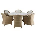 Mesa de Jardín Redonda Medena en Aluminio y Ratán de 160 x 160 x 74 cm