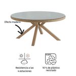 Mesa de Jardín Redonda Medena en Aluminio y Ratán de 160 x 160 x 74 cm