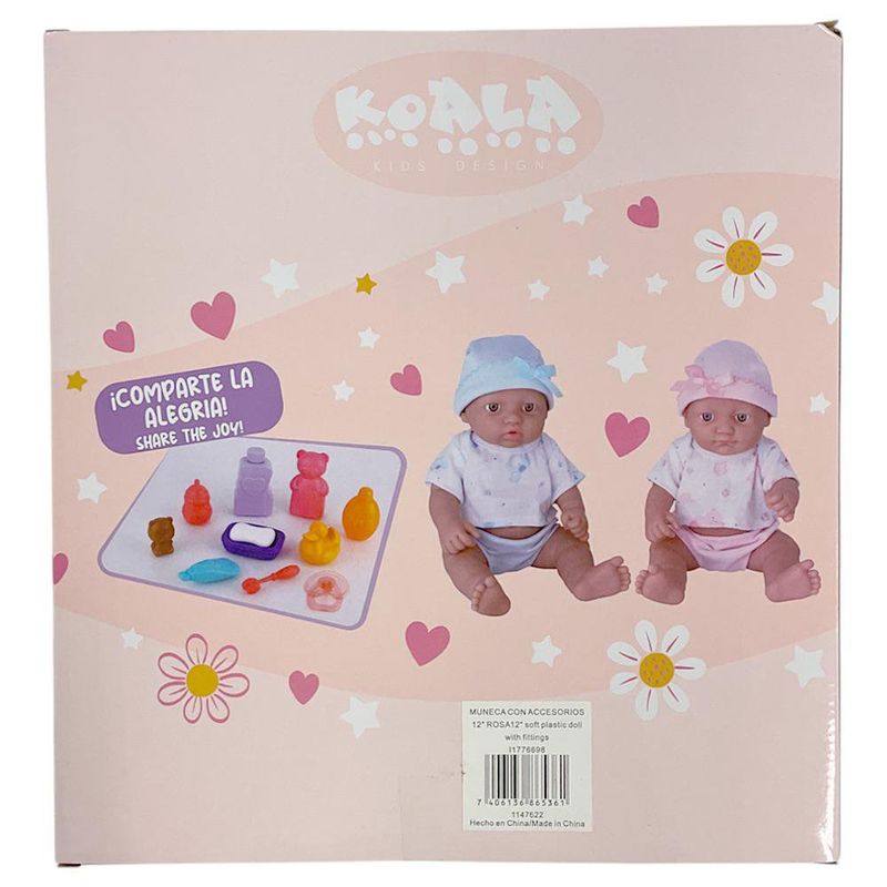 Muñeca Bebé con Accesorios 12 Plg Color Rosa