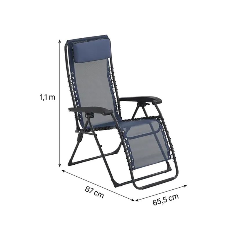 Silla de Jardín Gravedad Cero II de 87 x 110 x 66 cm Color Azul