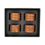 Set de 4 Anillos para Servilleta con Diseño Tallado Color Bronce
