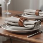 Set de 4 Anillos para Servilleta con Diseño Tallado Color Bronce