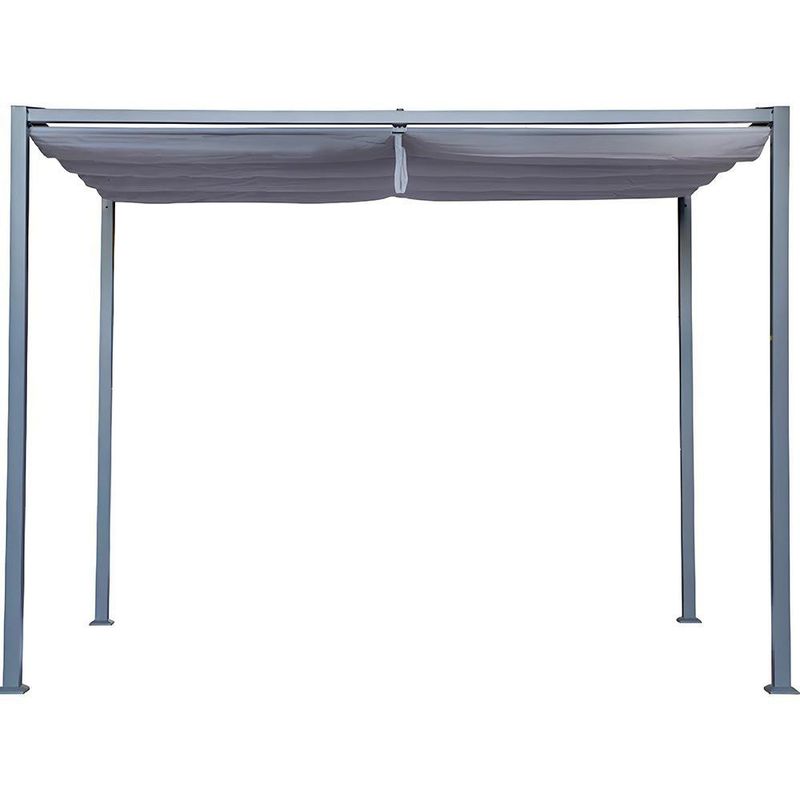 Pérgola de Acero y Aluminio Horali Color Gris Antracita de 297 x 297 Cm