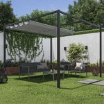 Pérgola de Acero y Aluminio Horali Color Gris Antracita de 297 x 297 Cm