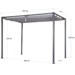 Pérgola de Acero y Aluminio Horali Color Gris Antracita de 297 x 297 Cm