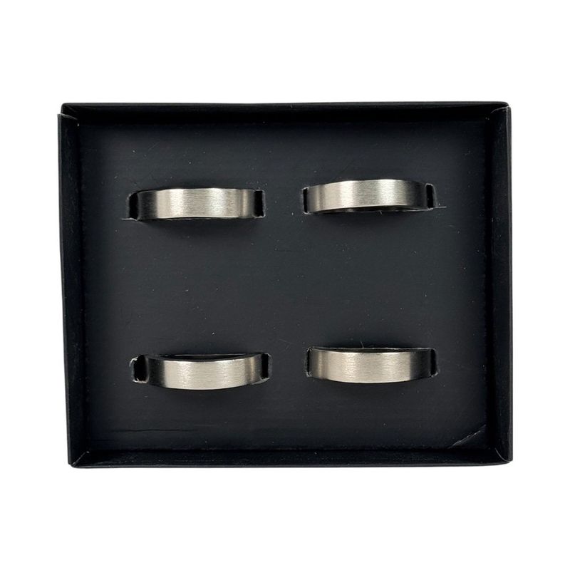 Set de 4 Anillos para Servilleta Minimalistas Color Plateado