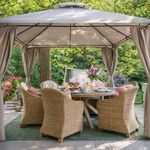 Pérgola de Metal Oxis Color Gris de 301 x 280 x 301 Cm