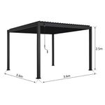 Pérgola Bioclimática Modus de Aluminio Color Gris 3.6 x 3.6 x 2.5 Metros