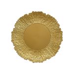 Plato Base de 33 cm con Diseño Decorativo Texturizado Color Dorado
