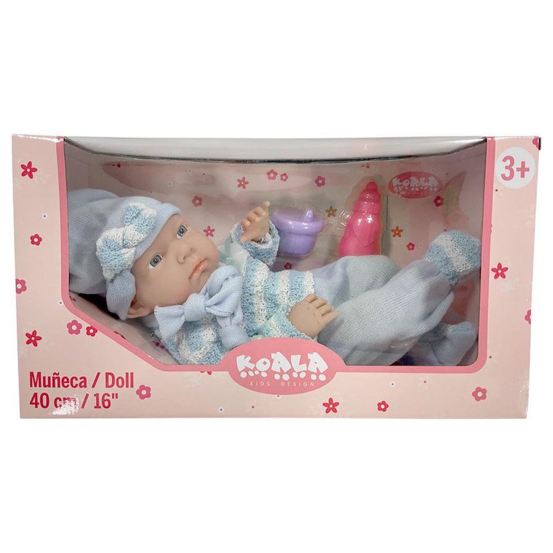 Muñeca Recién Nacida de 16 Plg Color Celeste