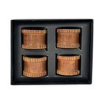 Set de 4 Anillos para Servilleta con Diseño Texturizado Color Bronce