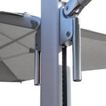 Sombrilla Rectangular Doble Sombra de Aluminio de 620 x 295 cm Color Gris