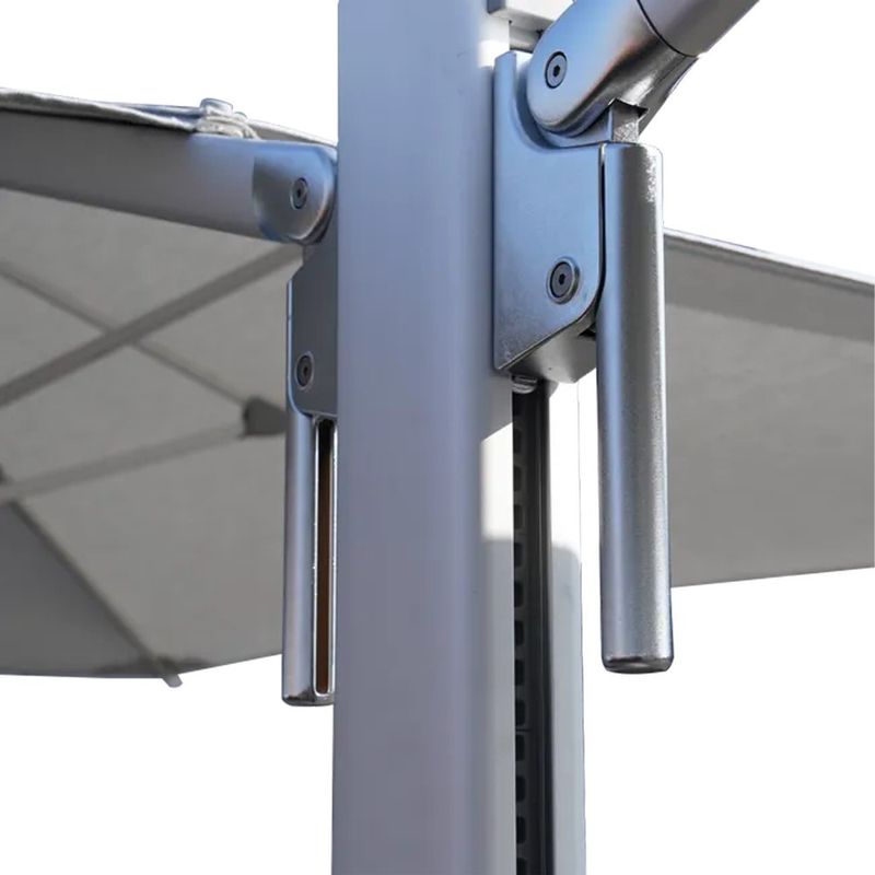 Sombrilla Rectangular Doble Sombra de Aluminio de 620 x 295 cm Color Gris