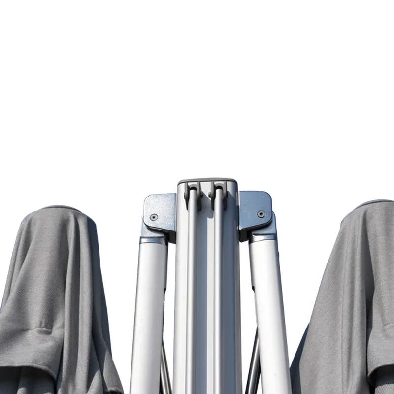 Sombrilla Rectangular Doble Sombra de Aluminio de 620 x 295 cm Color Gris