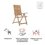 Sillón de Jardín Multiposición Solaris II de Acacia Color Madera