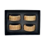 Set de 4 Anillos para Servilleta con Diseño Natural Color Dorado