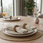 Set de 4 Anillos para Servilleta con Diseño Natural Color Dorado