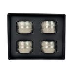 Set de 4 Anillos para Servilleta con Diseño Decorativo Color Plateado