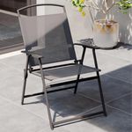 Set de Comedor de Acero Doma con Sombrilla Color Gris para 6 Personas