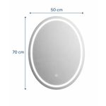 Espejo LED Ovalado 80 x 60 cm con Luz Táctil