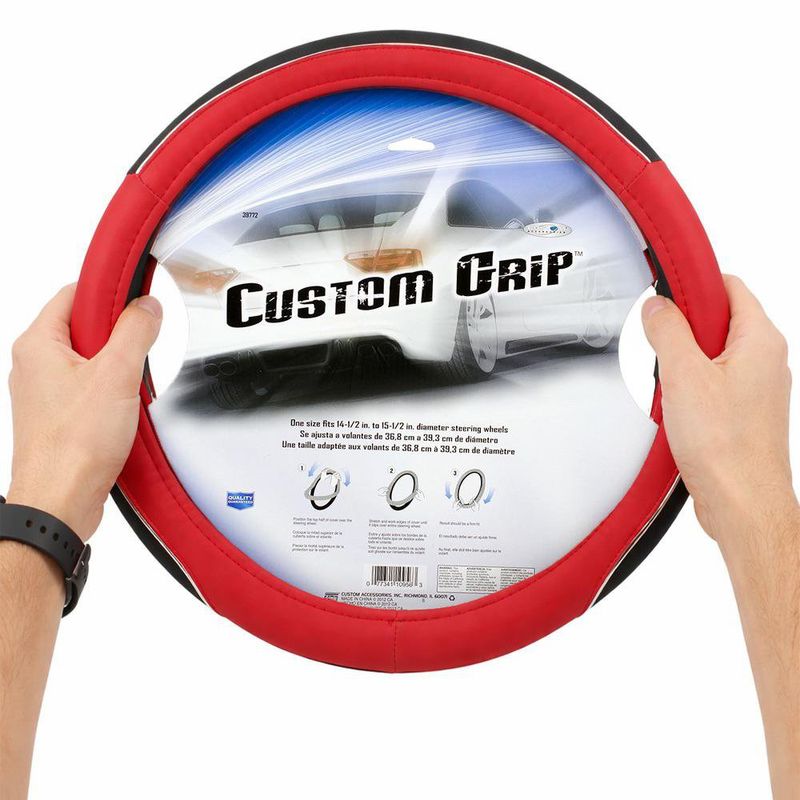 Cubre Volante para Auto Custom Grip Chrome Sport Rojo