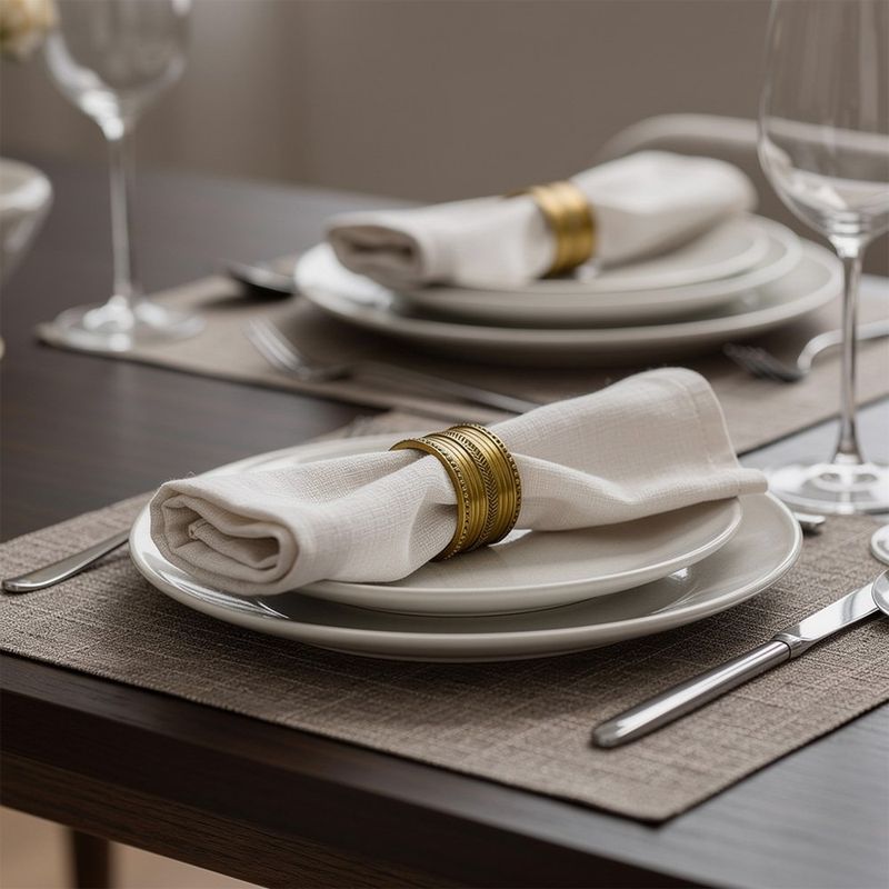 Set de 4 Anillos para Servilleta con Diseño Decorativo Color Dorado