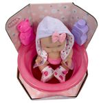 Muñeca Bebé con Set de Baño 13 Plg Color Rosa