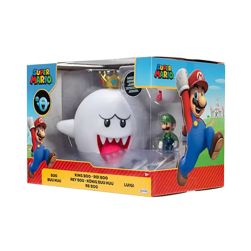 Super Mario Set King Boo Gigante con Figura de Luigi
