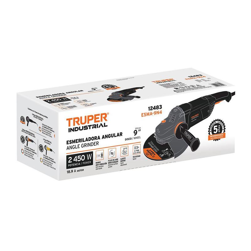 Esmeriladora Angular 9 Plg Industrial 2400W - Truper Expert