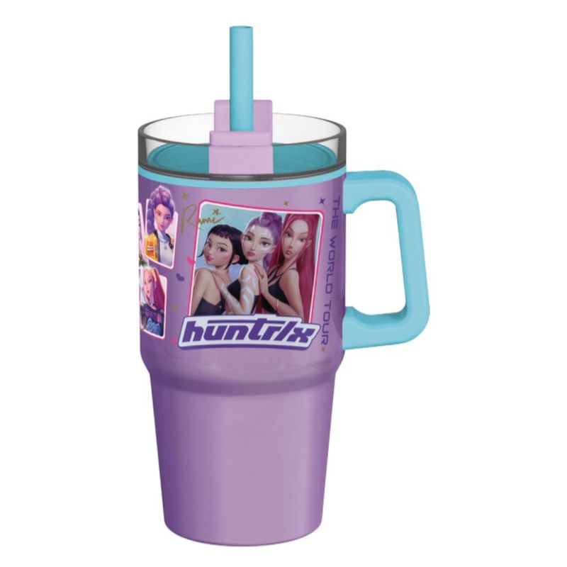 Vaso Térmico Kids con Pajilla Huntrix K-Pop Demon Hunters de 21.6 Oz