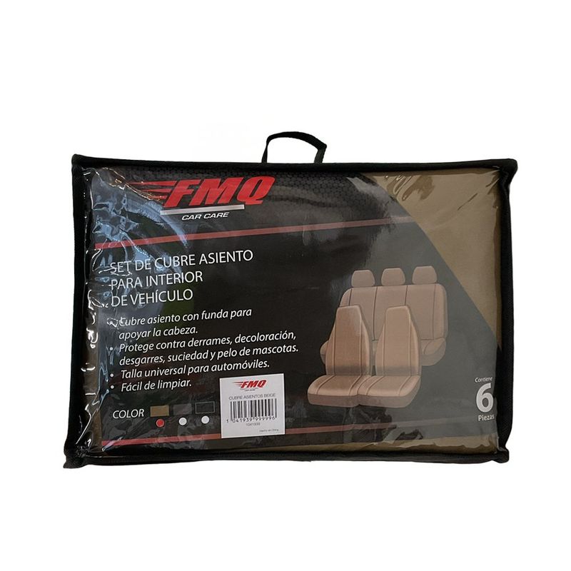 Cubre Asiento para Auto de Tela Beige Liso