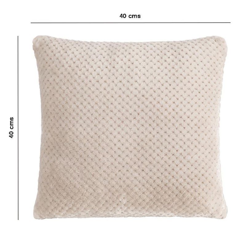 Set de 2 Cojines de 40 x 40 cm con Textura Suave Color Gris Claro