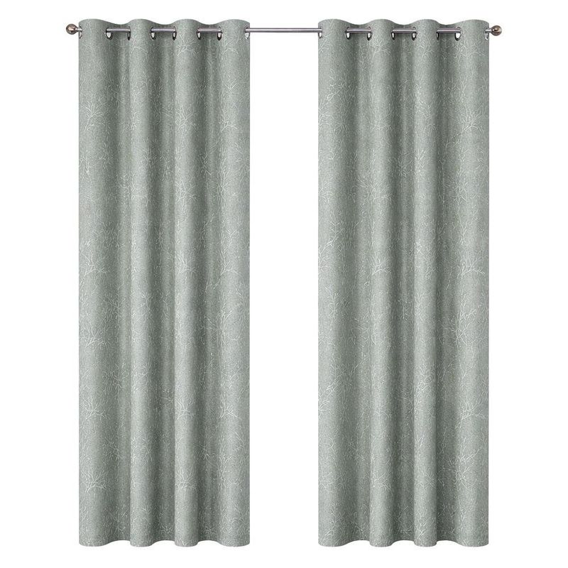 Cortina Black Out con Ojales de Metal Color Gris 137 x 228 Cm