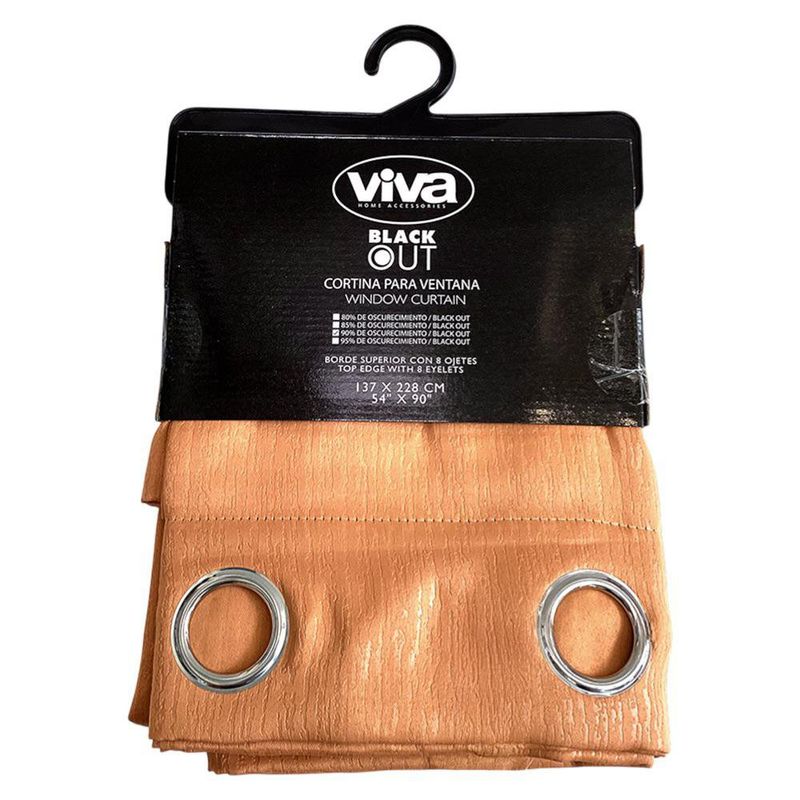 Cortina Black Out con Ojales de Metal Color Terracota 137 x 228 Cm