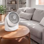 Ventilador de Escritorio de 3 Velocidades con Luz LED Color Blanco
